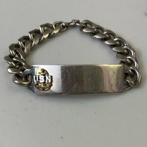 Vintage 1940's United States Navy Nickel Silver ID Bracelet ⚓️
